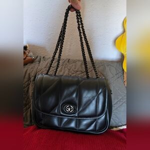 Black Quilted Pillow Madison Convertible Crossbody / Shoulder Bag